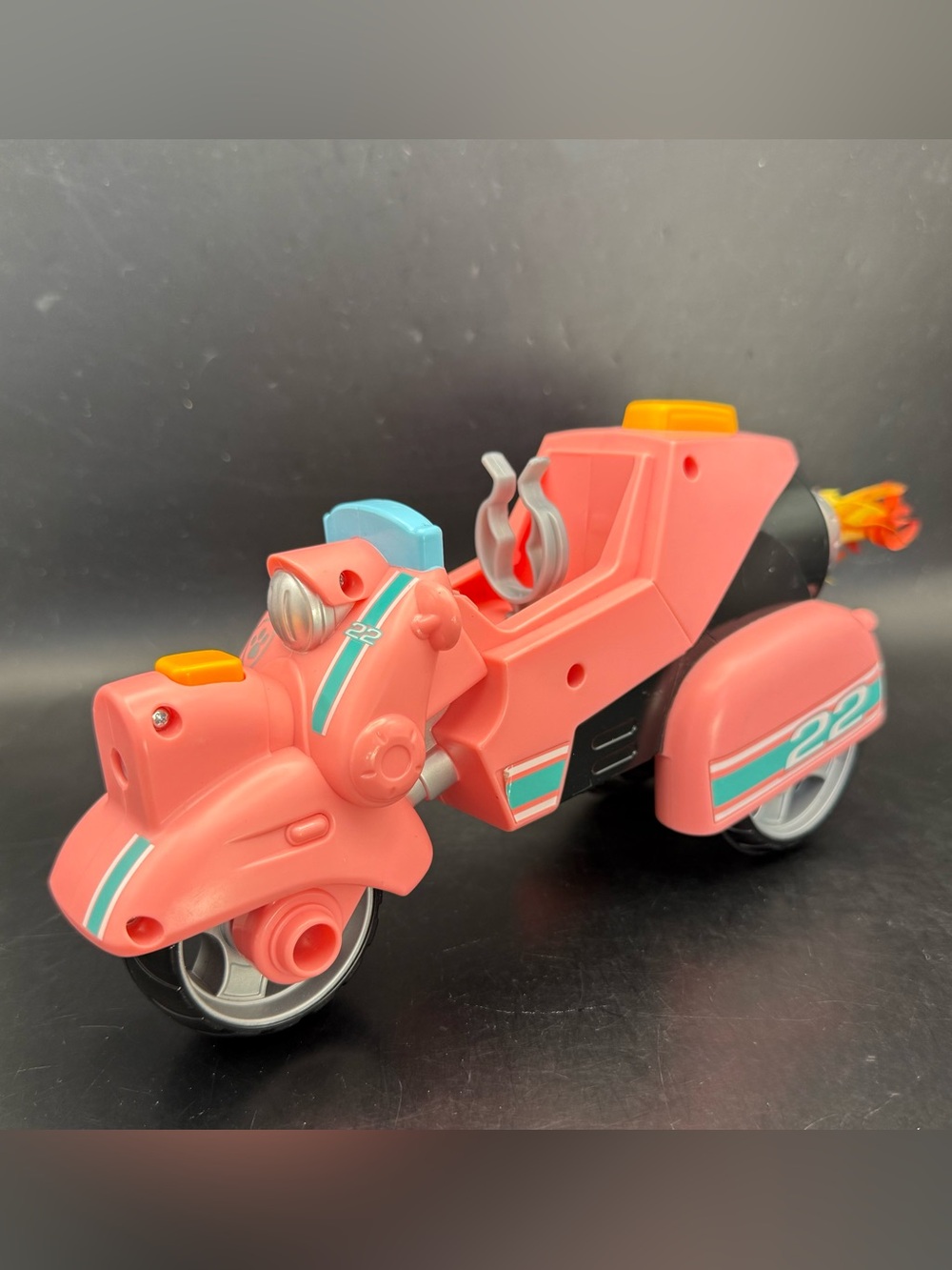 Paw Patrol The Movie Liberty Pink Motorcycle Spinning Flames Vehicle Car Toy